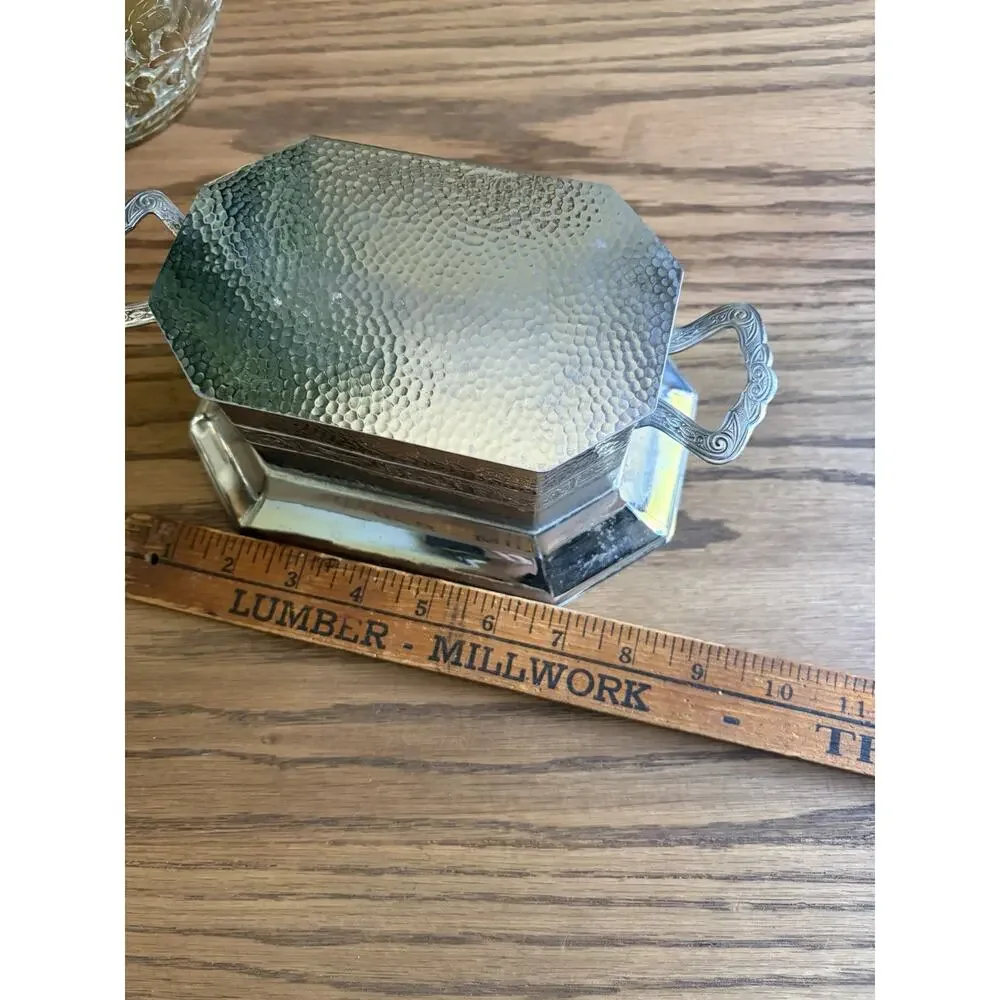 Vintage 1935 Silver Plate Tea Caddy Keystone Silver Co Art Deco Silver Tea Box
